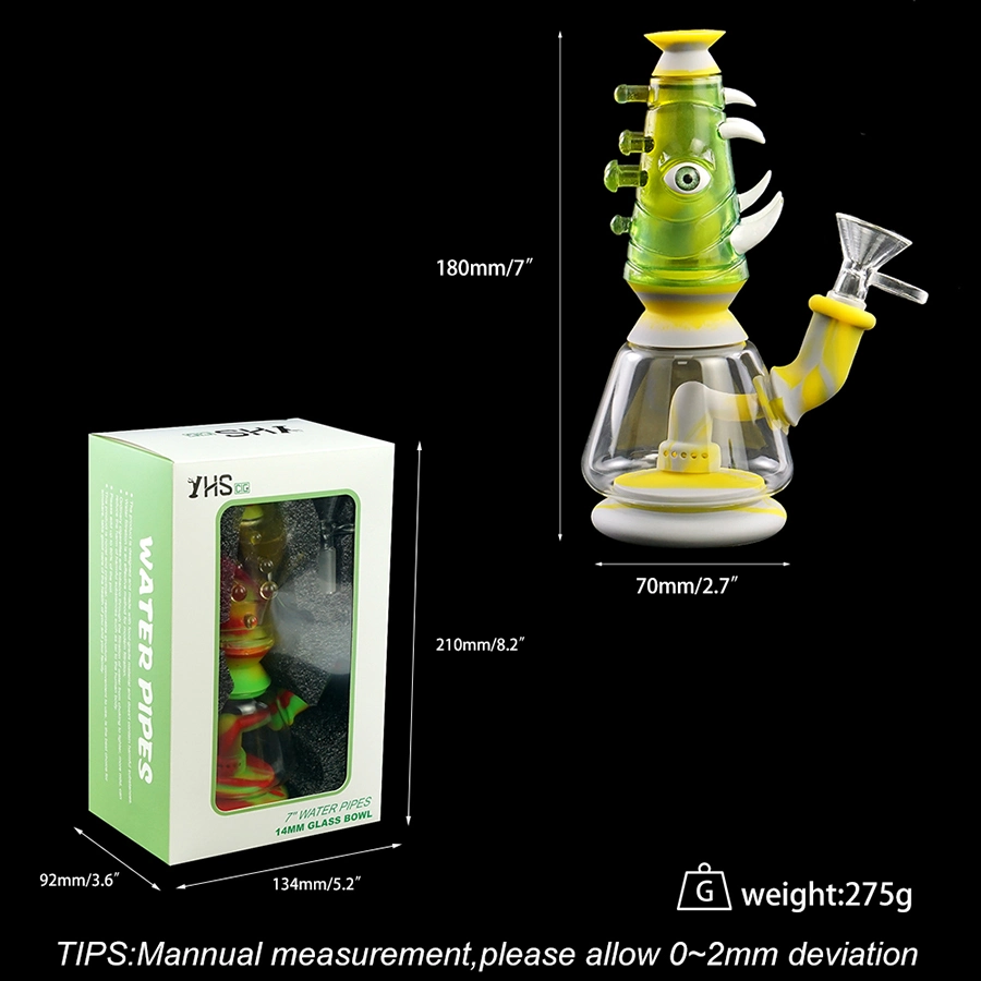 Colorful Silicone and Resin Smoking Hookah Custom Logo Premium Quality 7&prime;&prime; Water Pipes