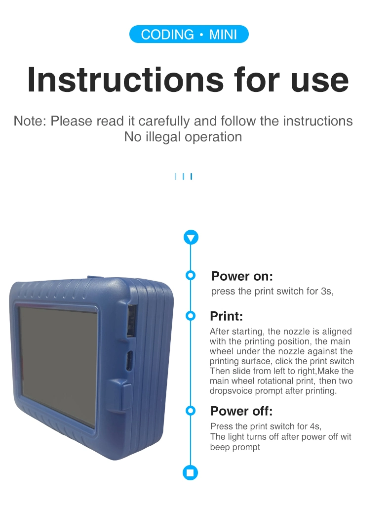 25 Languages Mini Hand-Held/Handheld Inkjet Printer for Date/Barcode Printing Printer/Carton/Plastic Bag